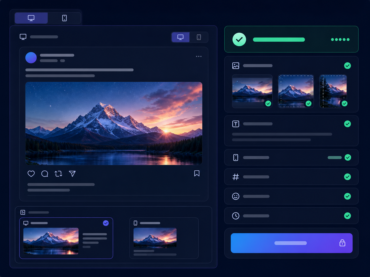 Post preview before publishing to social media