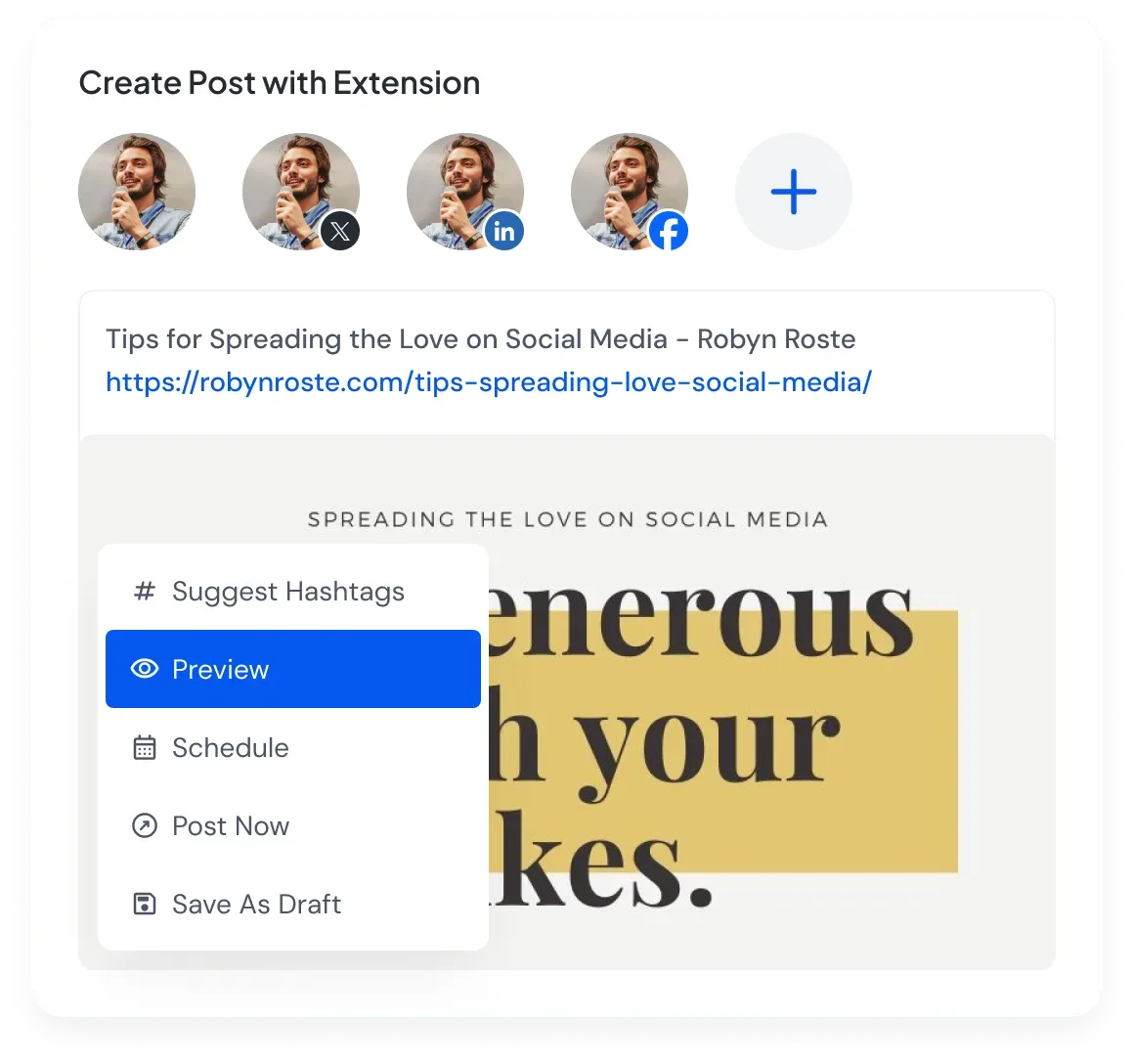 social media scheduler browser extension