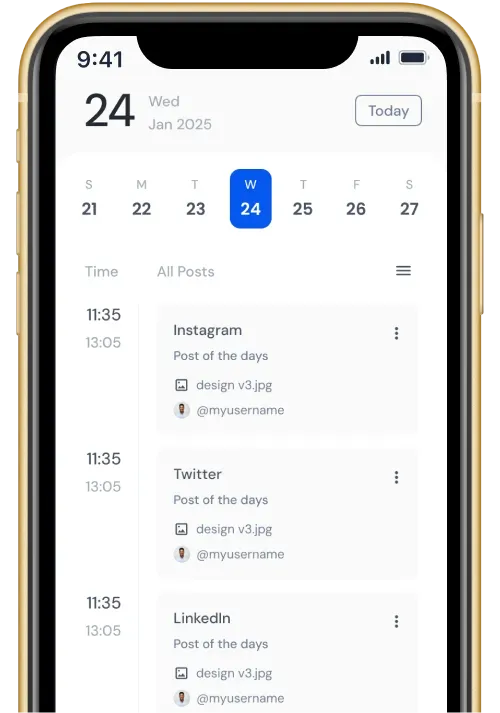 social media scheduler mobile app preview